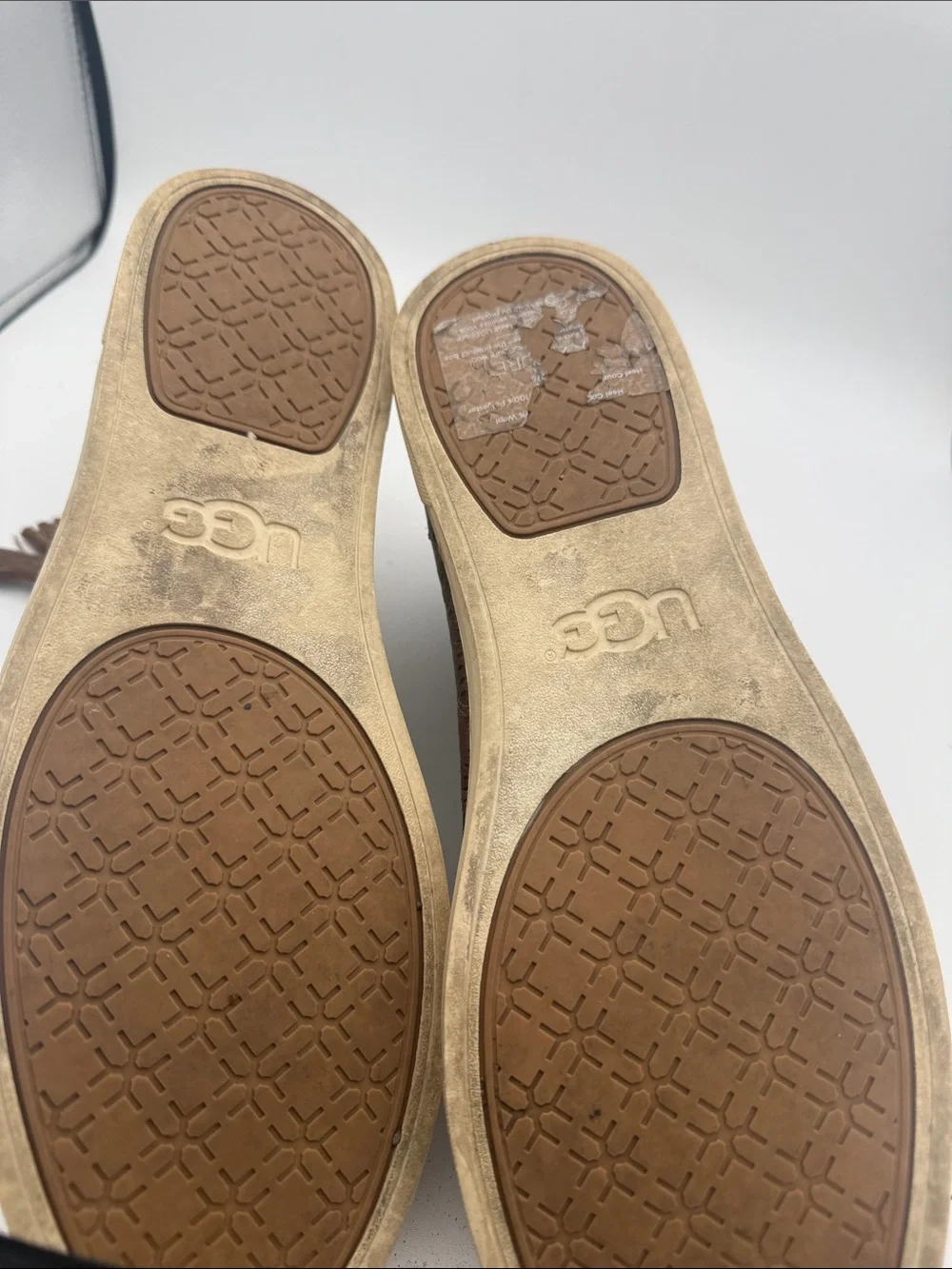 UGG Blaney Brown Leather Perforated High Top Sneakers Side Zip Tassel Sz 12